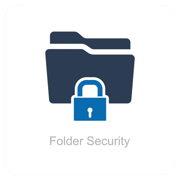 Folder Security and Lock Icon Concept