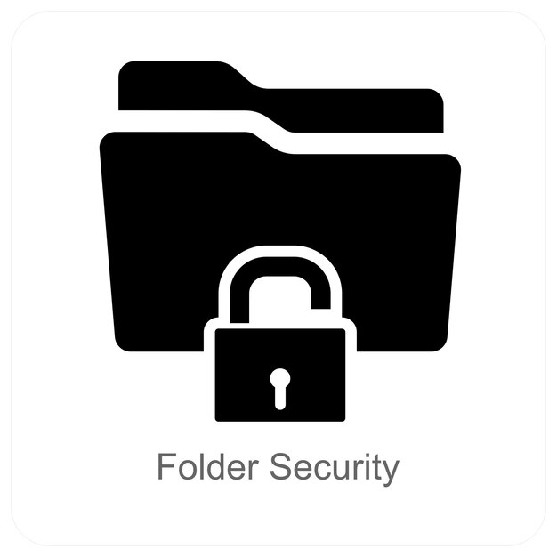 Folder Security and Lock Icon Concept