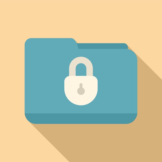 folder service icon flat vector password protection app laptop