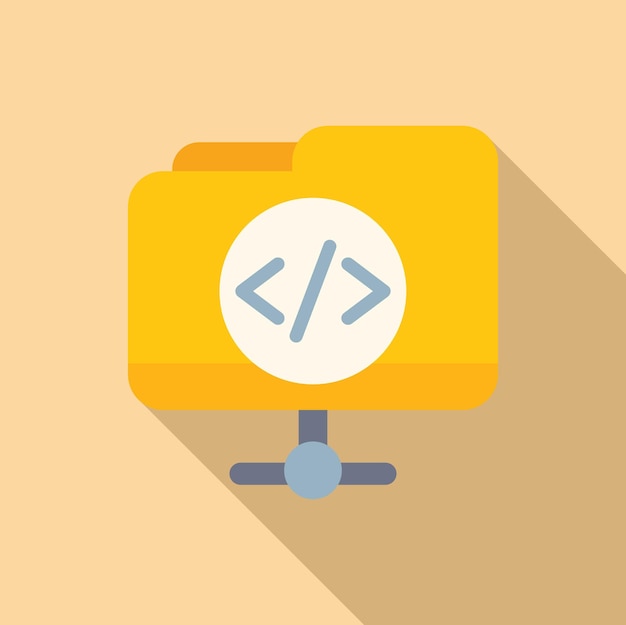 folder system api icon flat vector gear hosting tech team