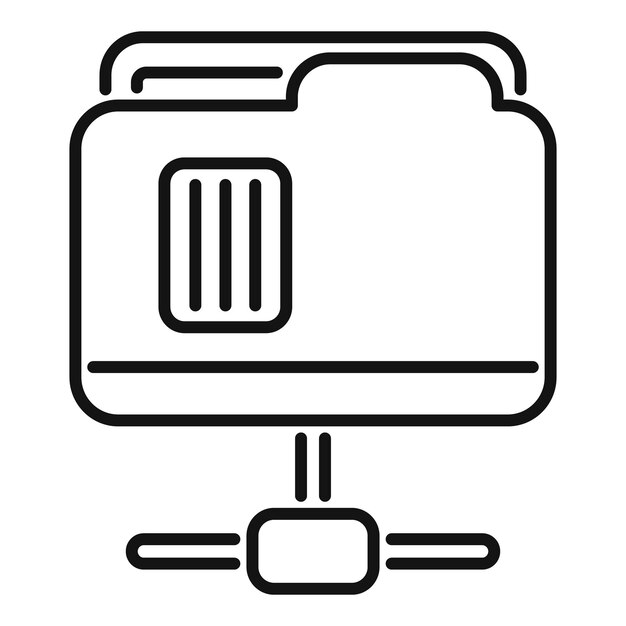 Folder system icon outline vector Crm data Strategy account