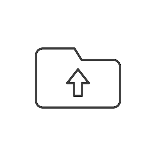 folder upload icon set upload data file vector symbol in black filled and outlined style