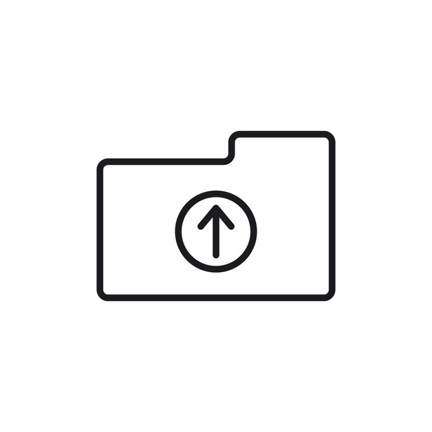 folder upload icon set upload data file vector symbol in black filled and outlined style