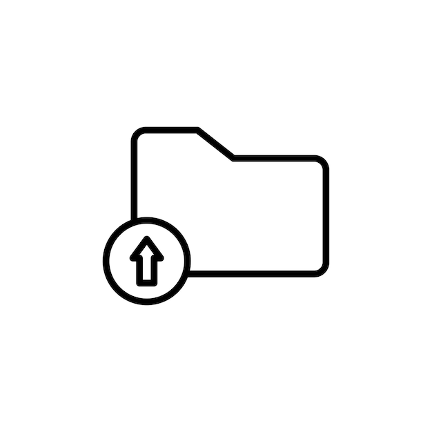 folder upload icon set upload data file vector symbol in black filled and outlined style