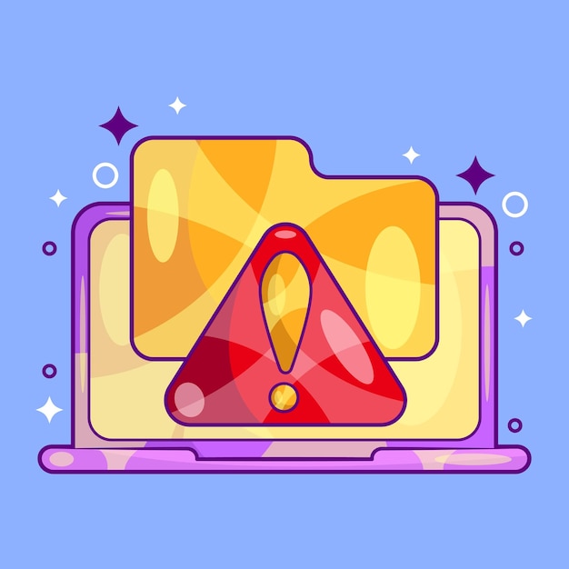 Folder with Danger Sign Design Concept