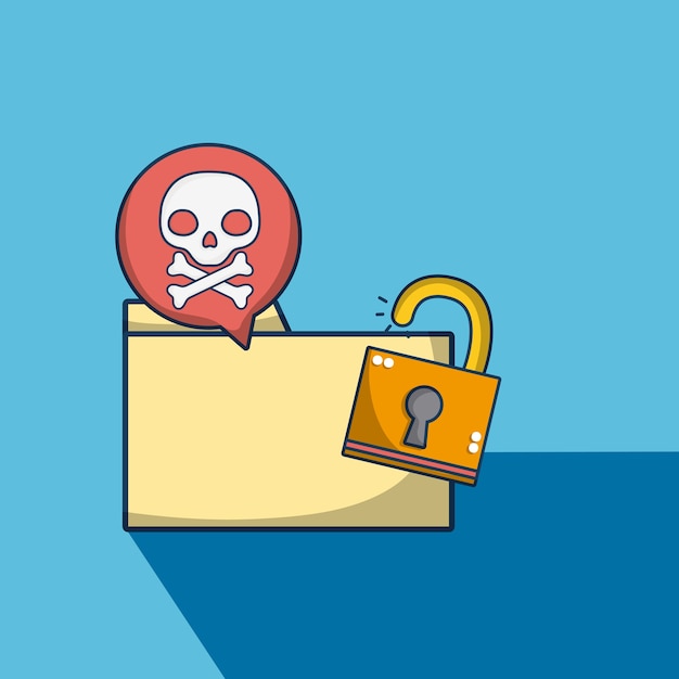 Folder with padlock 
