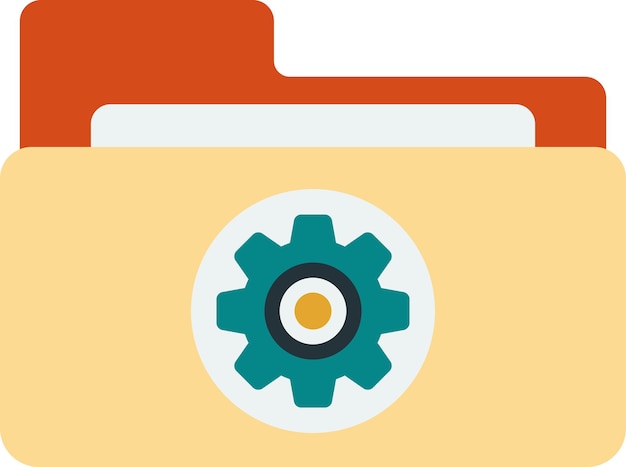 Folders and cogs illustration in minimal style