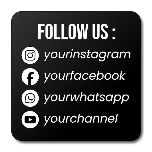 Follow us on social media icons template