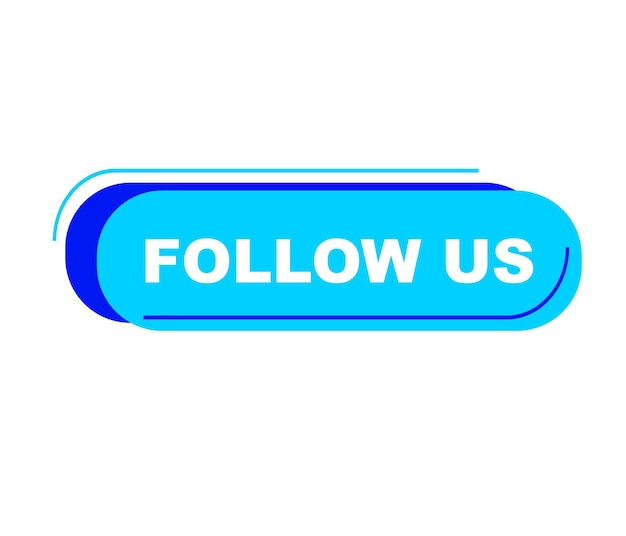 Follow us vector banner on white background Isolated icon for following social media