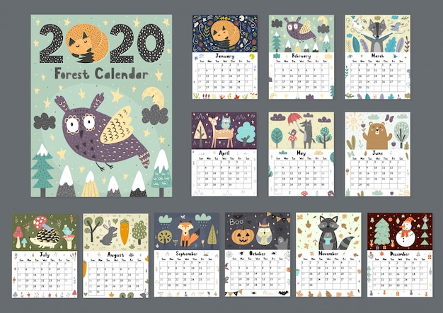 forest calendar for 2020 year