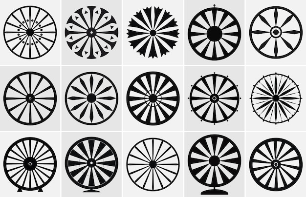 fortune wheel black silhouetteWheel of fortune black icon symbol