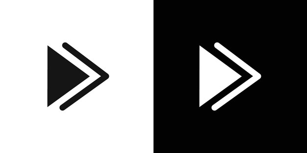Forward icon flat line symbol set