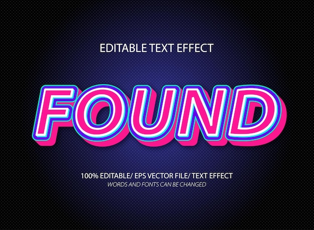 Found 3d editable text effect style