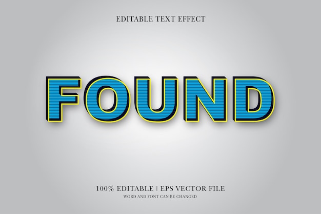 Found Editable text Effect with 3d vector design