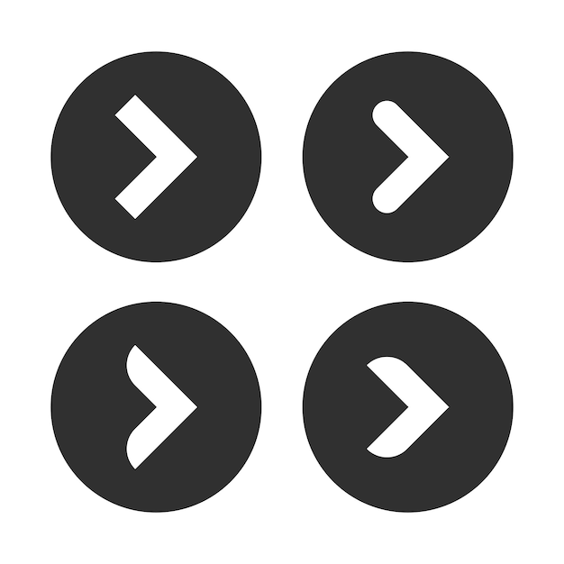 Four Black Circle Icons with White Right Arrows