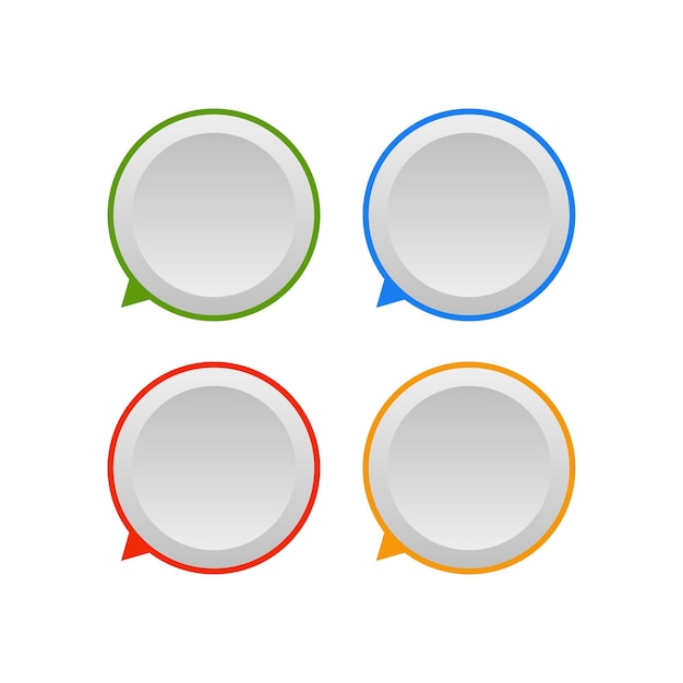 four color web buttons set design for web UI UX