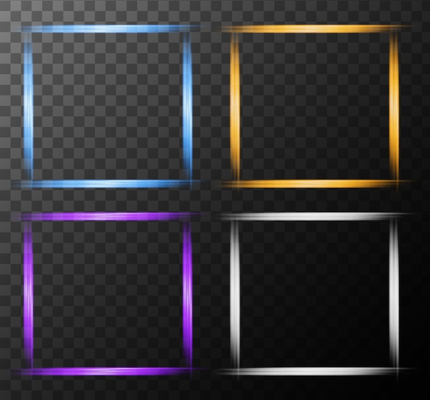 Four frames design with bright light