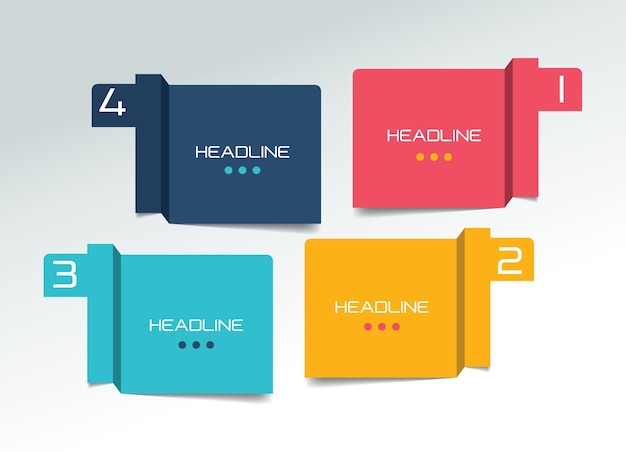 Four option schedule tab banner Minimalistic vector design infographic