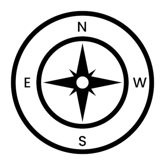 four pointed compass icon for directions