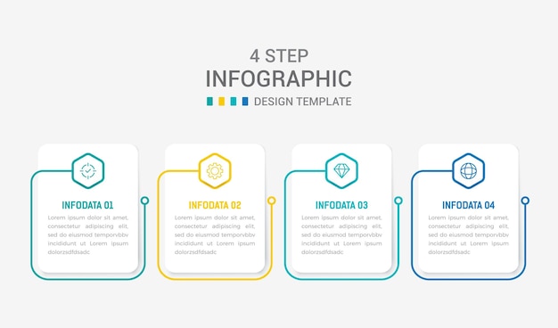 Four Step Infographic element design Vector template for info graphic vector illustration