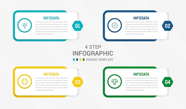 Four Step Infographic element design Vector template for presentation process diagram and presentations step workflow layout banner flow chart info graphic vector illustration