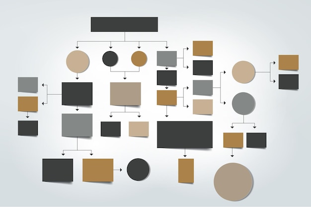 Fowchart Blue Colored shadows scheme