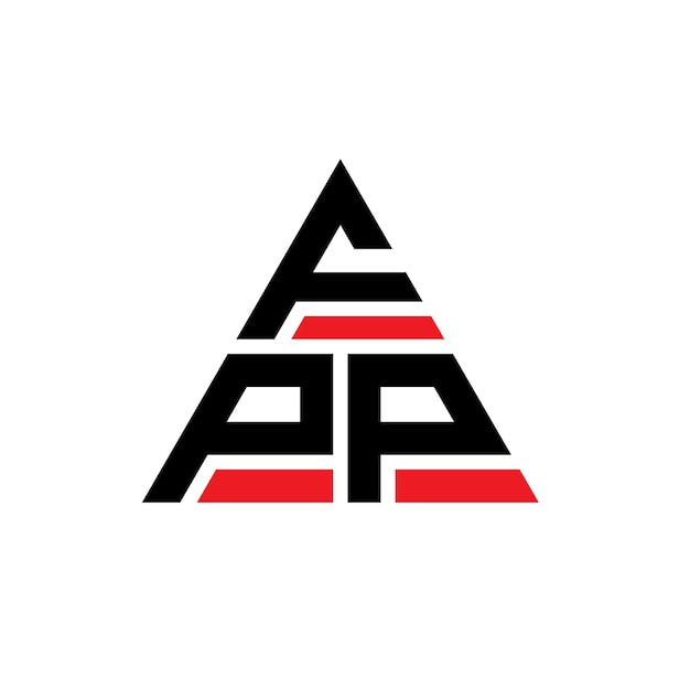 FPP triangle letter logo design with triangle shape FPP triangle logo design monogram FPP triangle vector logo template with red color FPP triangular logo Simple Elegant and Luxurious Logo