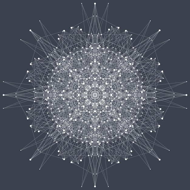 Fractal element with compounds lines and dots Big data complex Minimal array