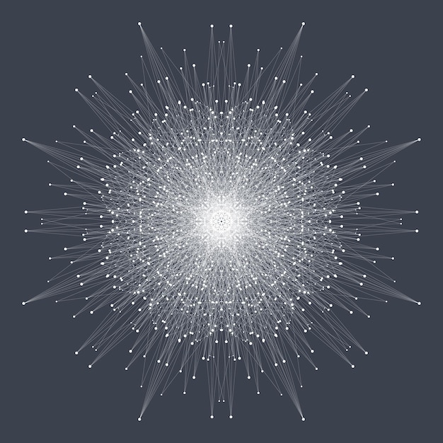 fractal element with connected lines and dots