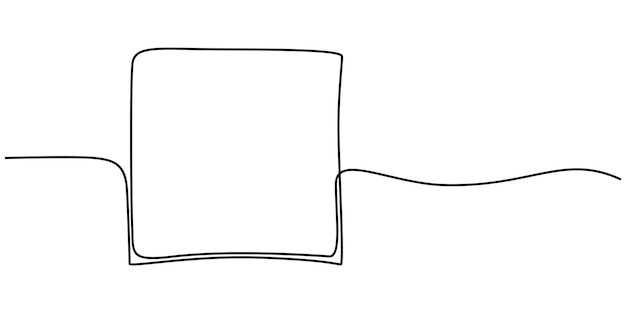 Frame continuous one line drawing in form circle square rtiangle rhombus Border set freehand