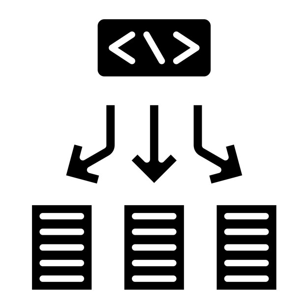 Framework Glyph Solid Black Illustration