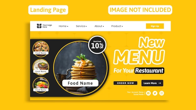Free landing page template food restaurant 2