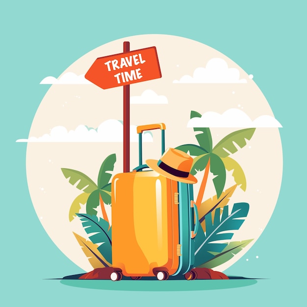 free photo flat illustration of luggage