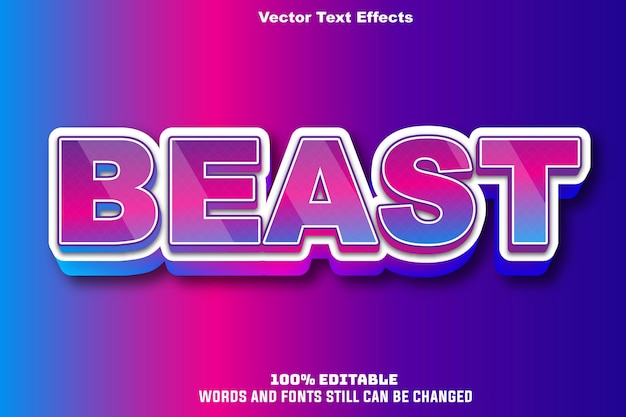 Free vector Beast text effect editable bold text style
