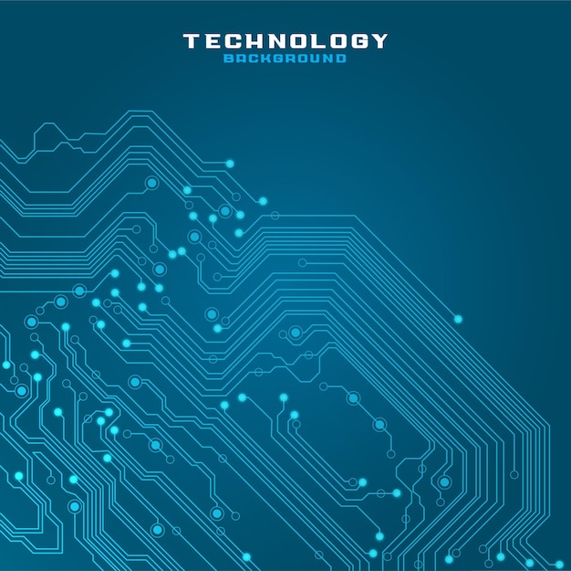 free vector blue technology background with circuit diagram