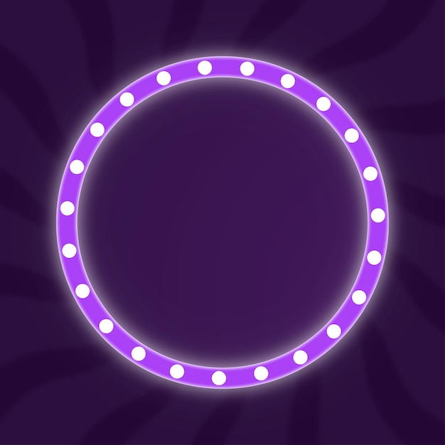 Free vector circle Cinema Retro light frame for download Glowing bulb light frame with purple colour