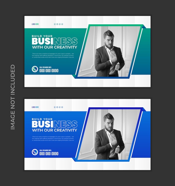 free vector flat abstract business youtub thumbnail