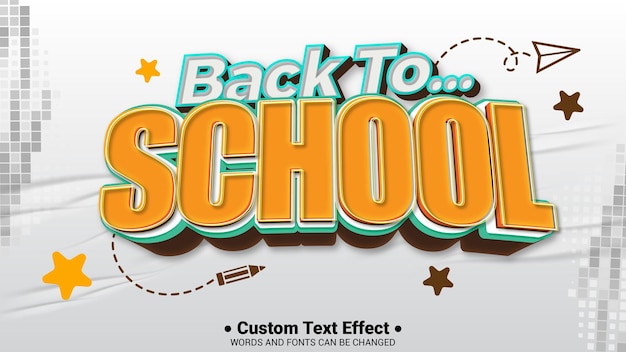 Free vector realistic back to school 3d text effect