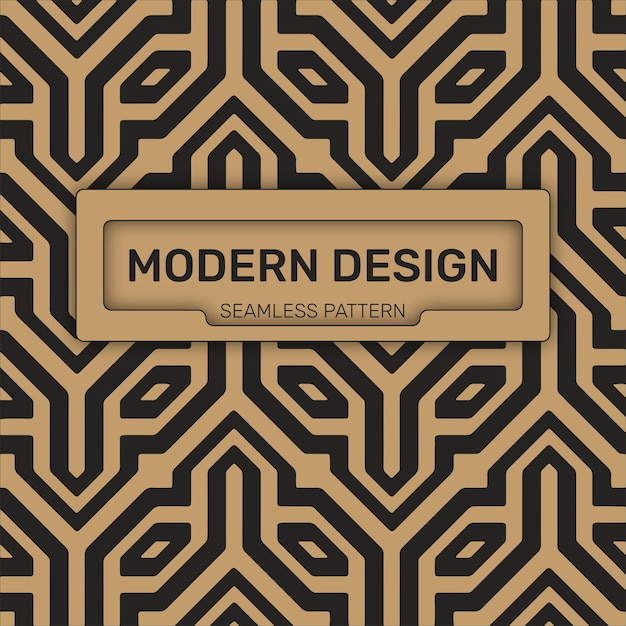 free vector seamless gold modern design pattern geometric shapes frame