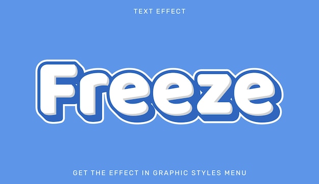 freeze editable text effect in 3d style text emblem for advertising branding and business logo