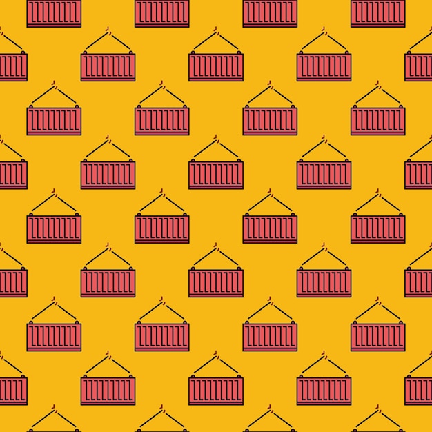 freight red container vector delivery creative seamless pattern