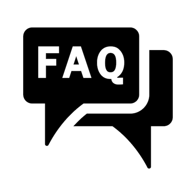 Frequently asked question icon Black vector graphics