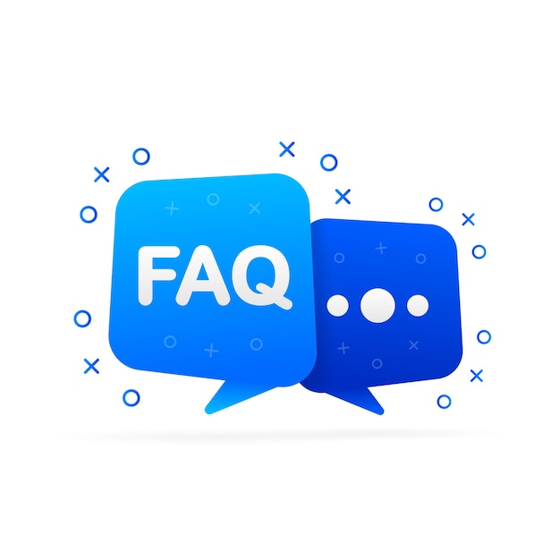 Frequently Asked Questions FAQ Label isolated on white background Vector illustration