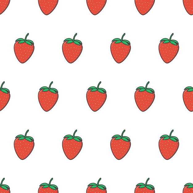 Fresh Strawberry Seamless Pattern . Strawberries   Illustration