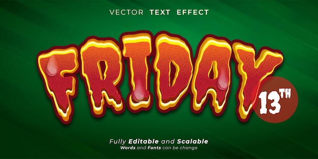 friday 13th style text effect editable text 3d on green background