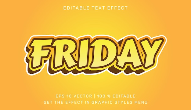friday editable text effect in 3d style