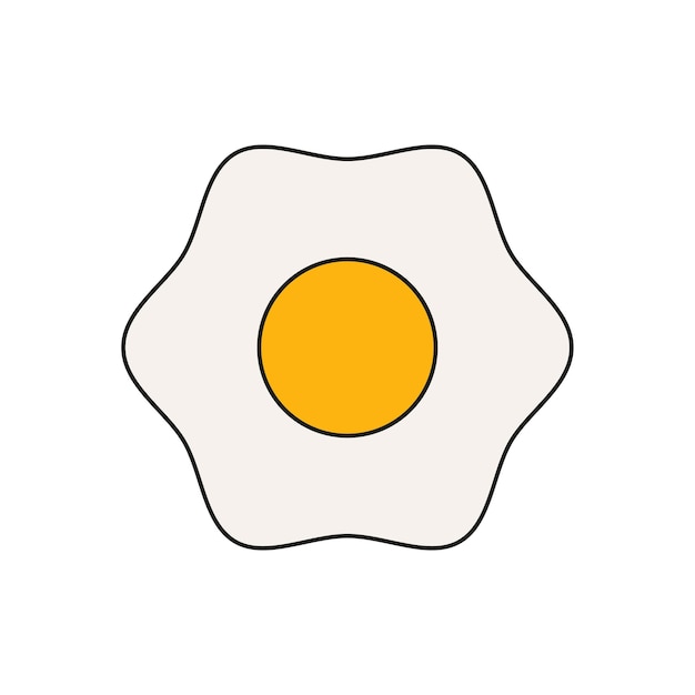 fried egg icon vector illustration fried egg lineal color icon