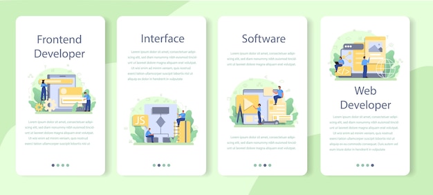 Frontend developer mobile application template set.