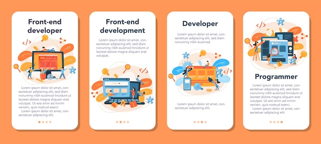 Frontend development mobile application banner set