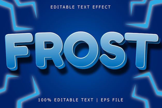 Frost editable Text effect 3 Dimension emboss modern style